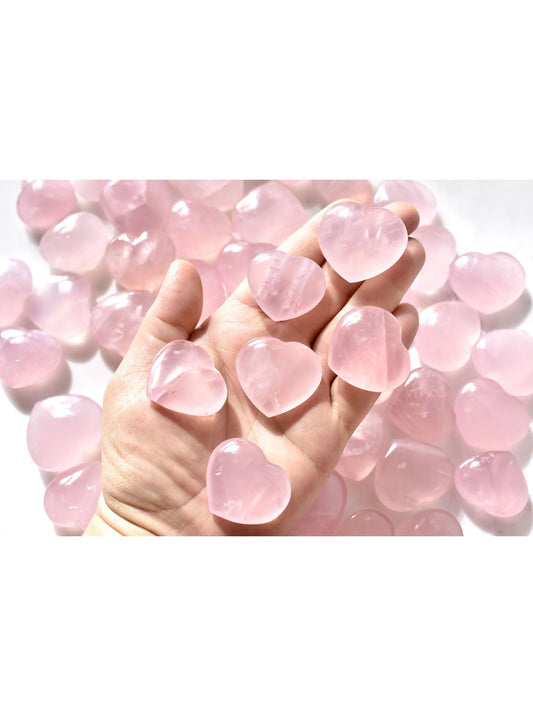 Open Heart Apothecary Rosenquarz Herz Kristalle Rosa Madagaskar Mineral