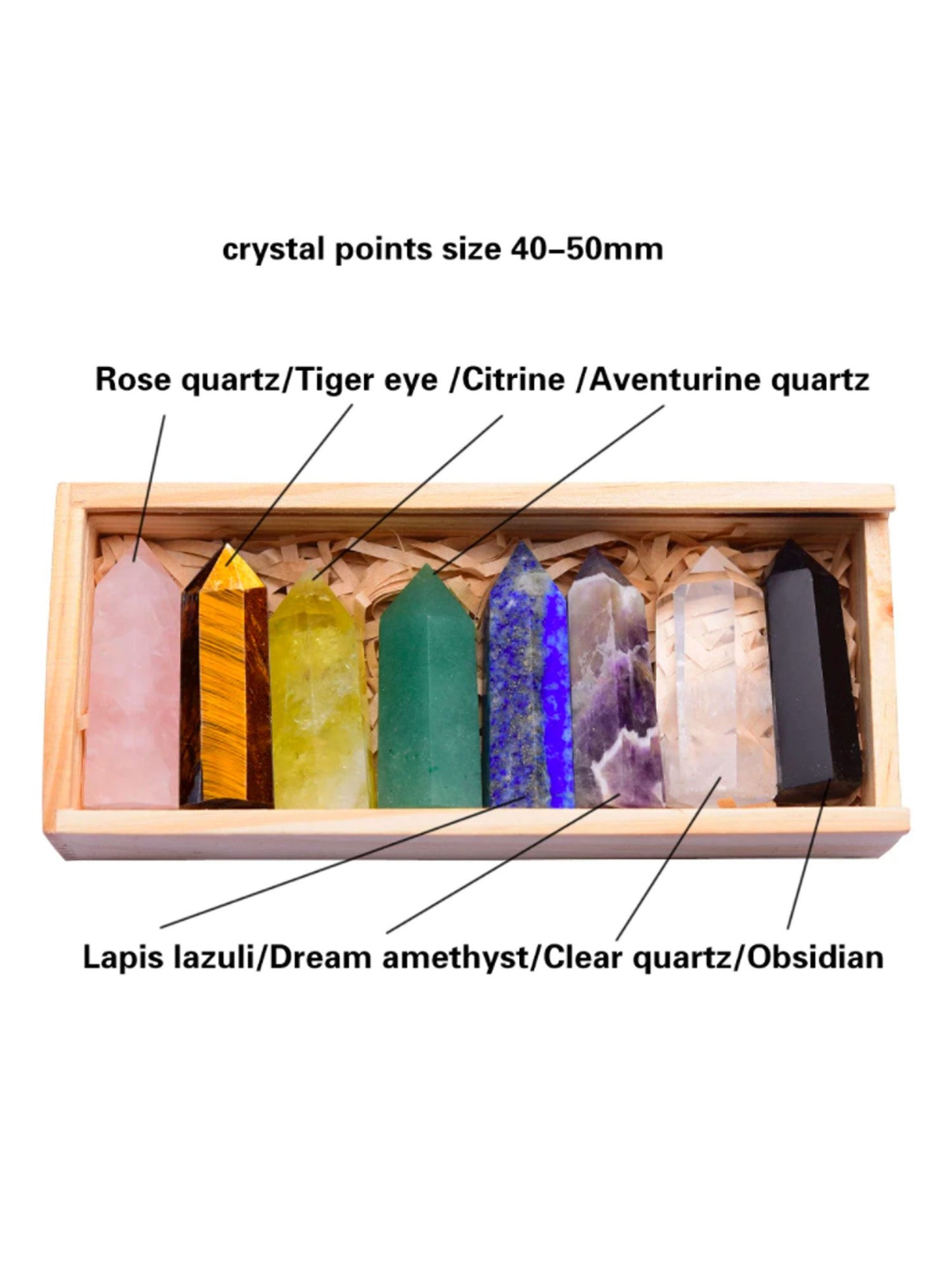 Crystolver 8 Stück Heilkristall Wand Mit Holzbox
